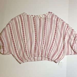 NWT - True Destiny Red and White Crop Top